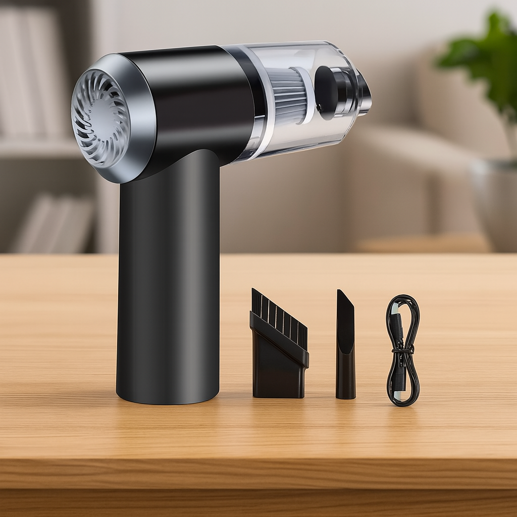 2 In 1 Wireless Vacuum Cleaner - 120W Handheld USB Rechargeable For Home & Car (1 Pc)