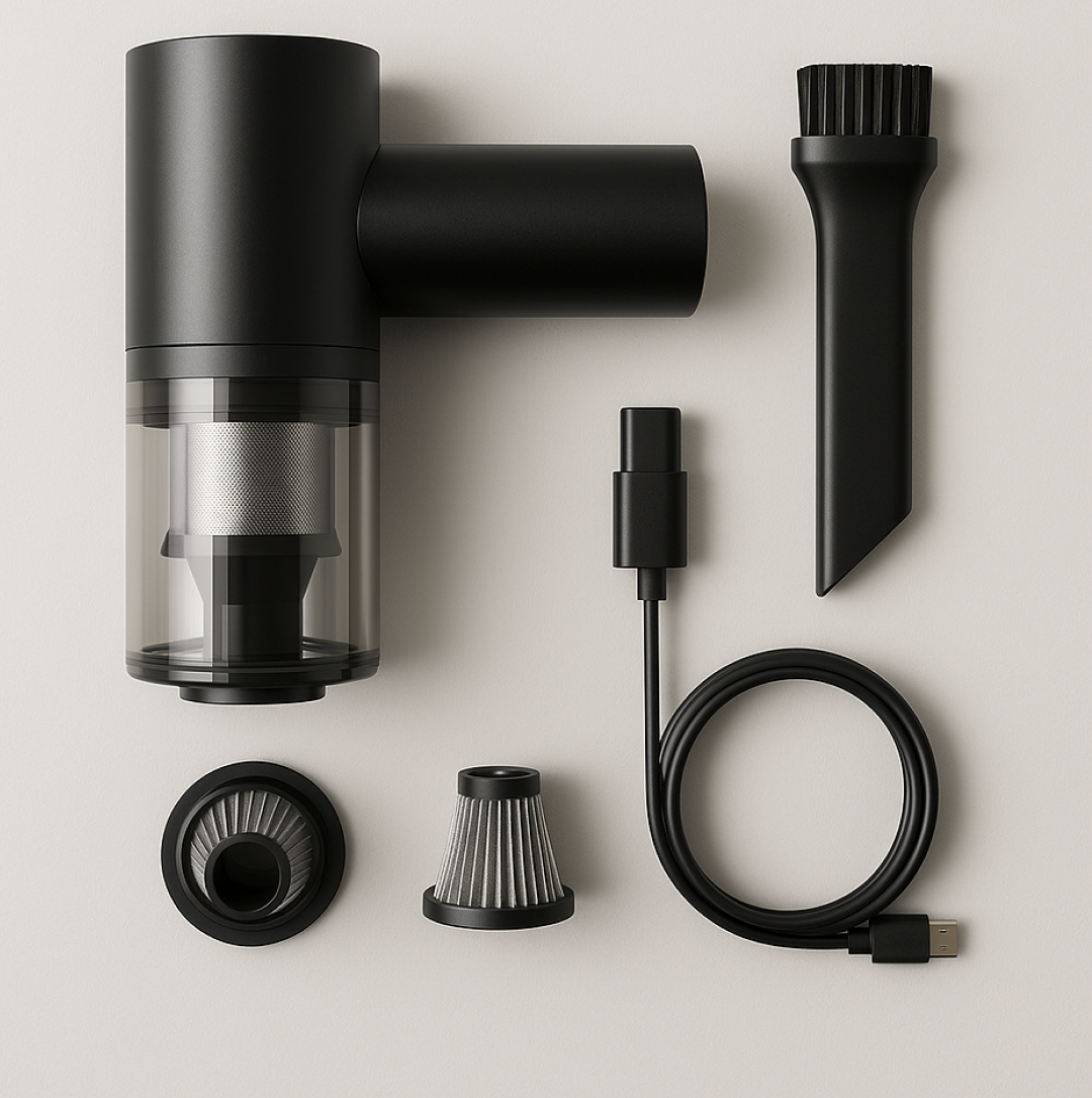 2 In 1 Wireless Vacuum Cleaner - 120W Handheld USB Rechargeable For Home & Car (1 Pc)